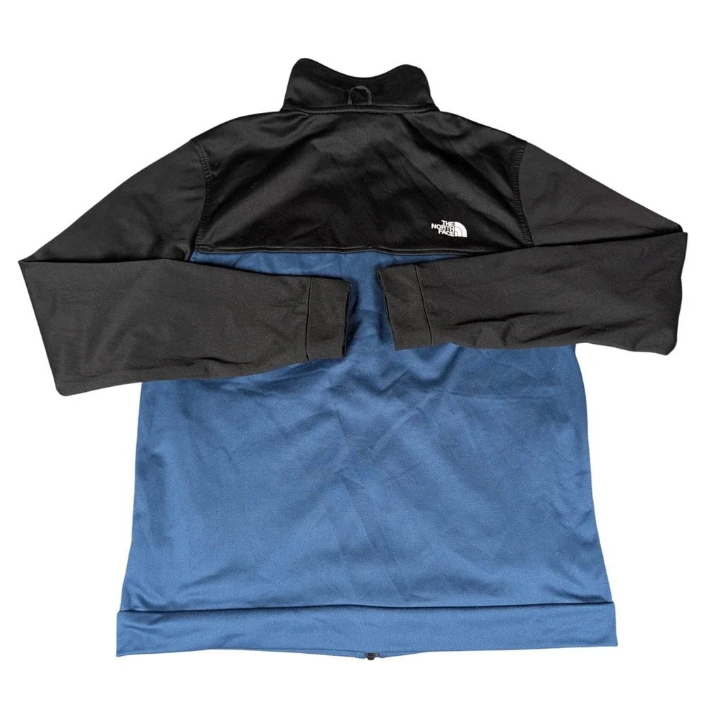The North Face Mens Full Zip Colorblock Track Jacket Blue Black Mock Neck